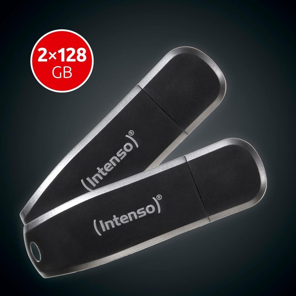 Intenso Intenso Speed Line USB 3.2 2er Pack (128GB) Speicherstick. USB-Flash-Laufwerk (Robustes Design aus Kunststoff)