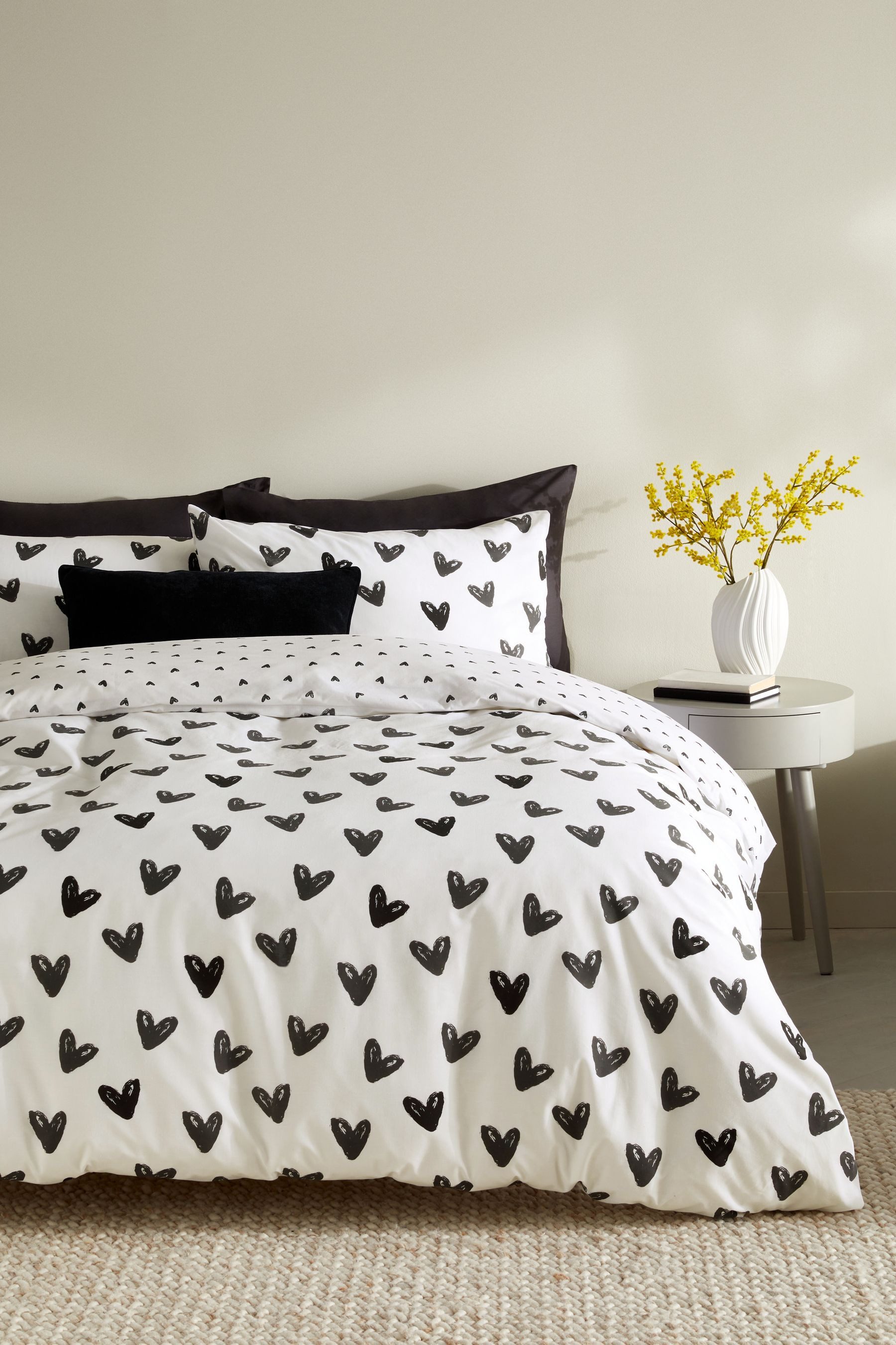 Next Bett-Set Wendbarer Bettbezug und Kissenbezug mit Herzmotiv, Bezug: Pol günstig online kaufen
