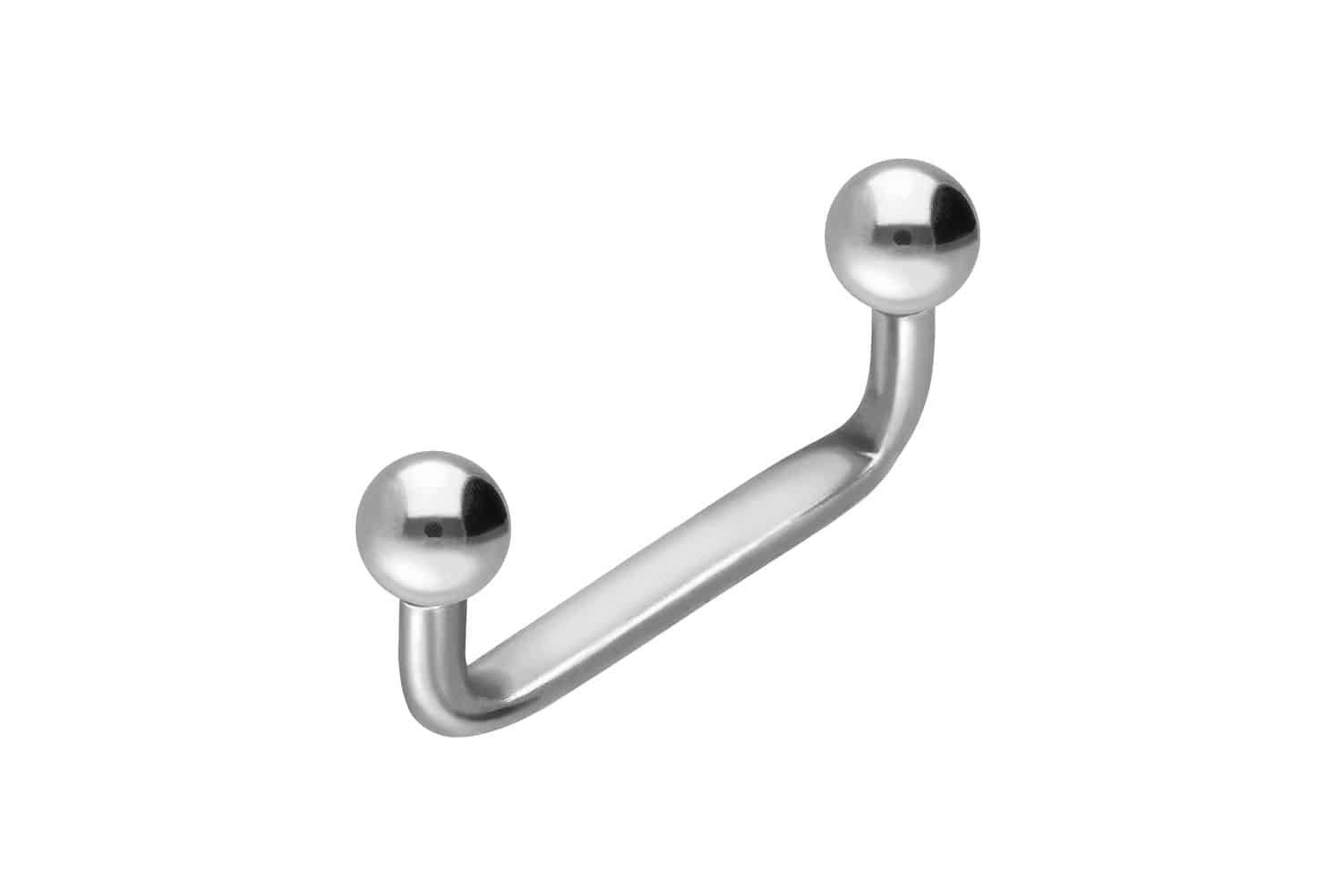 Brustwarzenpiercing Titan Surface Barbell FLACH (90 Grad) mit Kugeln