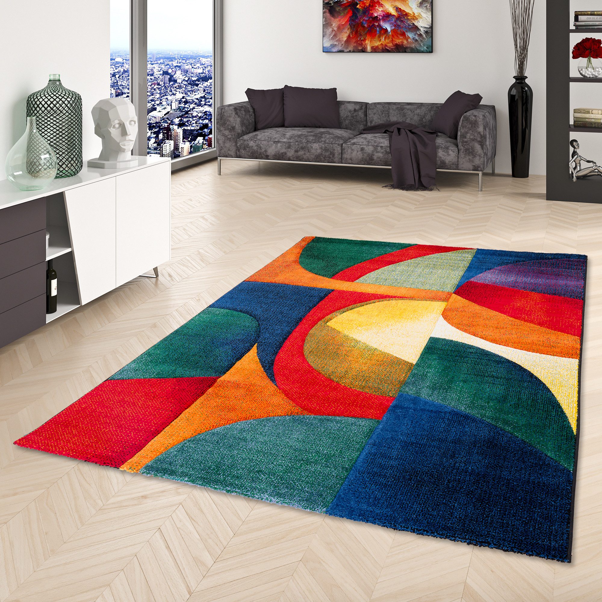 Pergamon Designteppich Designer Teppich Maui Modern, Rechteckig, Höhe: 13 mm