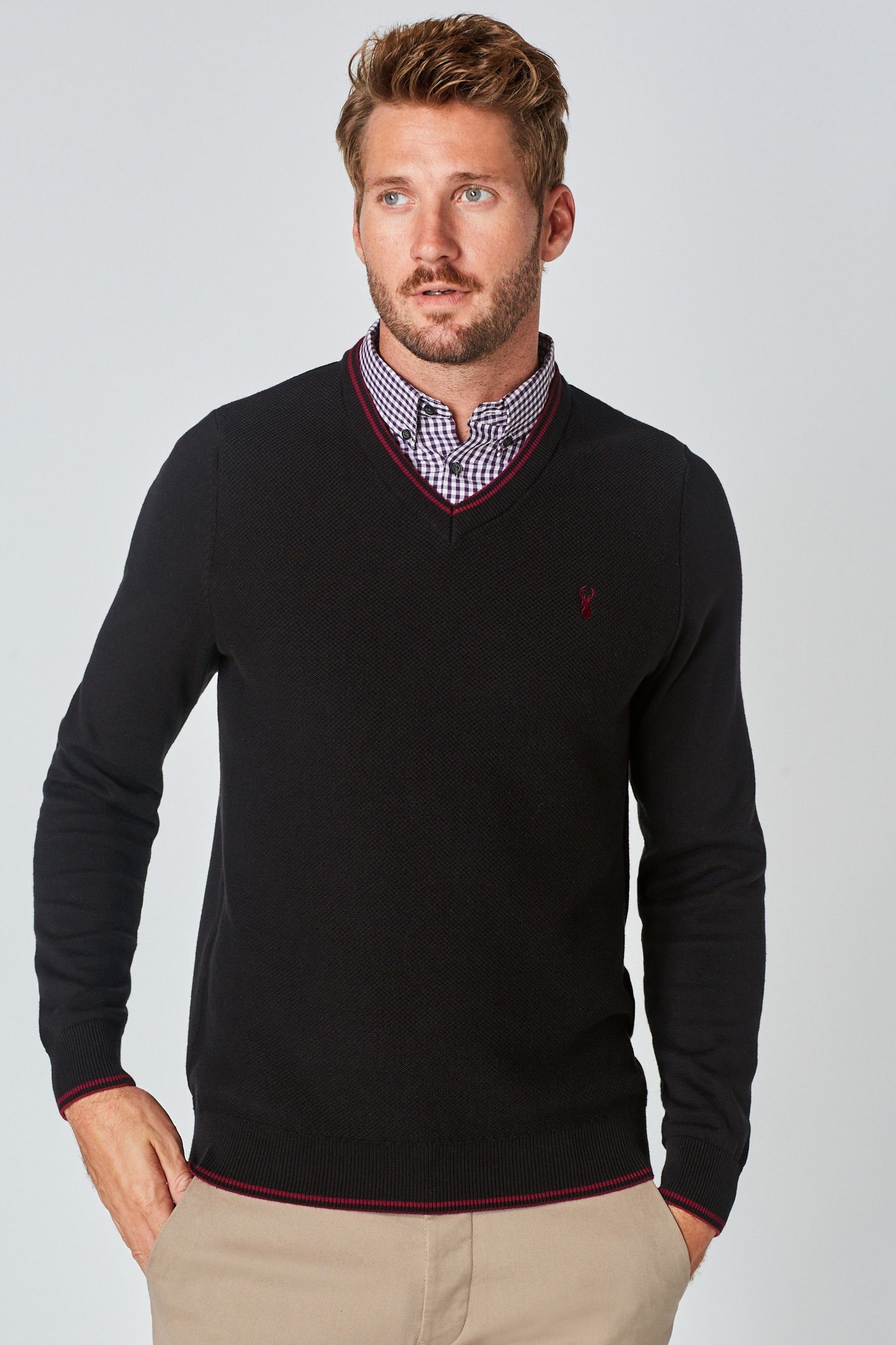 Strick Pullover Herren Pullover Mit Hemdkragen Pullover