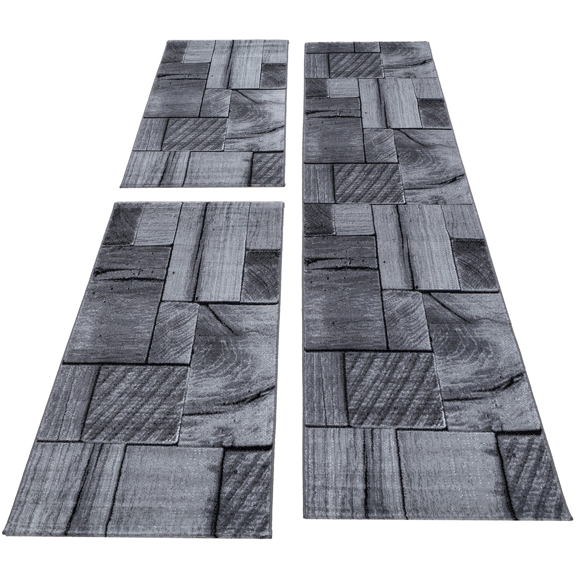 Carpettex Kurzflor-Bettumrandung 3D-Holzdesign, Höhe 12 mm, günstig online kaufen