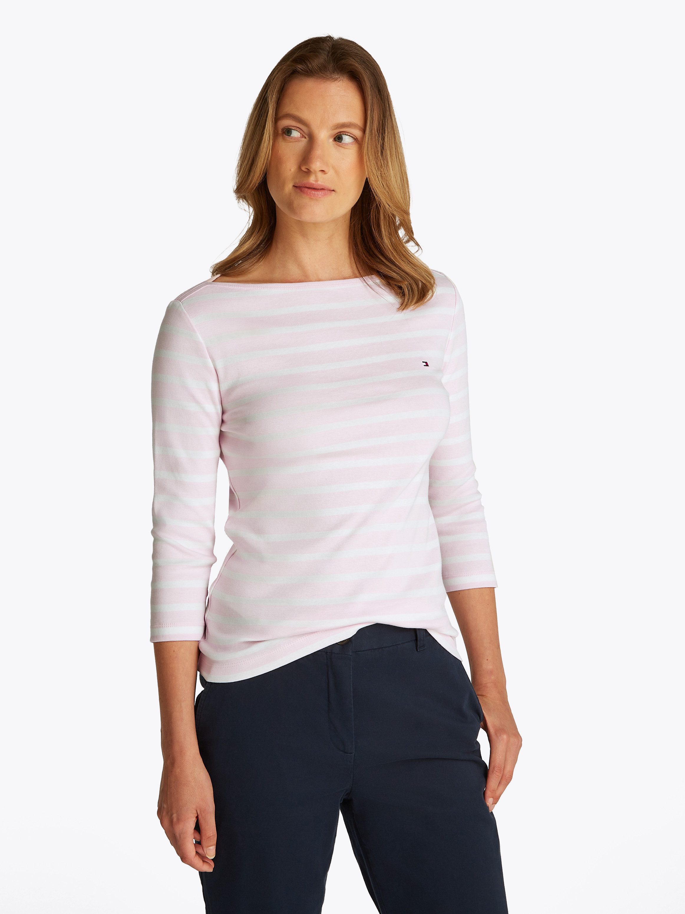 Tommy Hilfiger 3/4-Arm-Shirt NEW CODY SLIM BOAT-NK 3/4SLV mit U-Boot und St günstig online kaufen