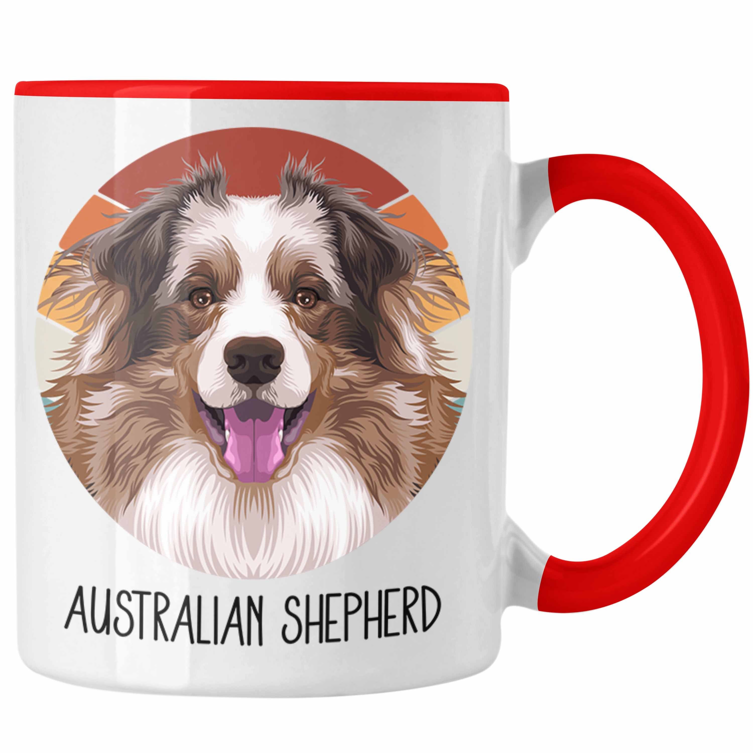 Trendation Tasse Australian Shepherd Besitzer Tasse Geschenk Lustiger Spruch Geschenkid Rot | Teetassen