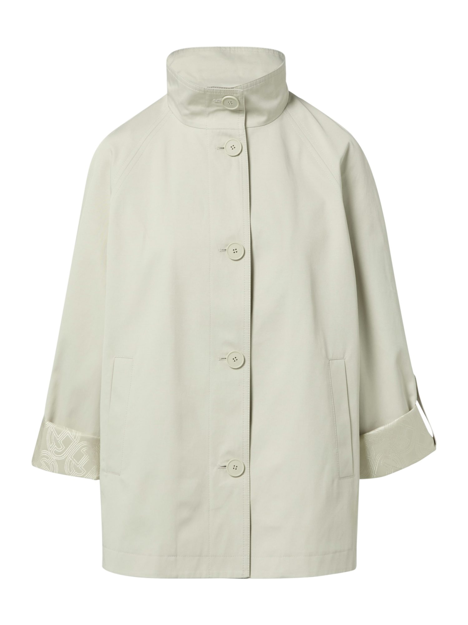 comma Outdoorjacke natur,Outdoor,Baumwolle,Unifarben,Stehkragen,Lang,Gerade