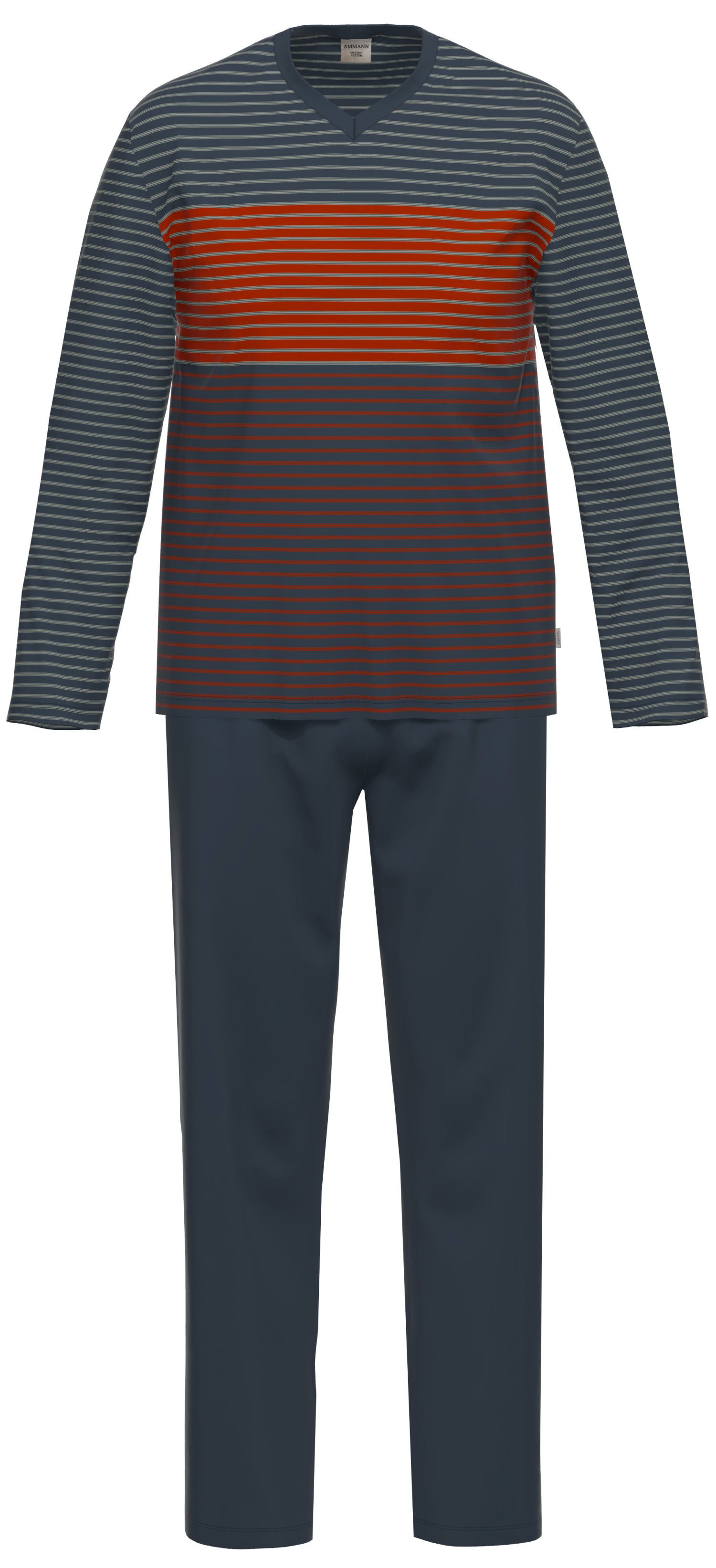 Schlafanzug Herren Pyjama lang