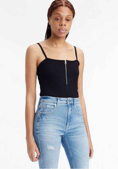 Calvin Klein Jeans Body mit halblangem Reißverschluss