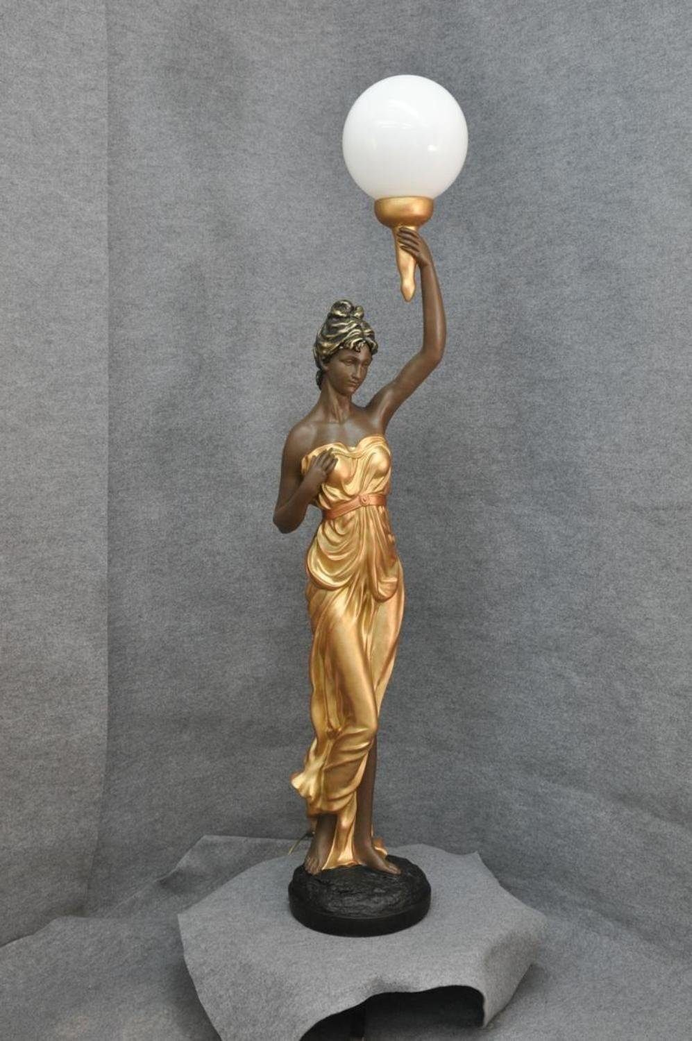 Steh Statue Stand XXL Leuchte 153cm Gold Figur Design JVmoebel Skulptur Lampe Skulptur