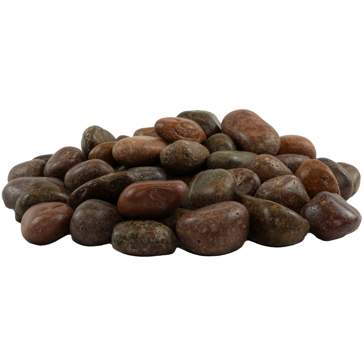 INTERGARDEN Zierkies Dekosteine rot poliert 20 kg, Kieselsteine Garten 2-3 cm, (Sack)