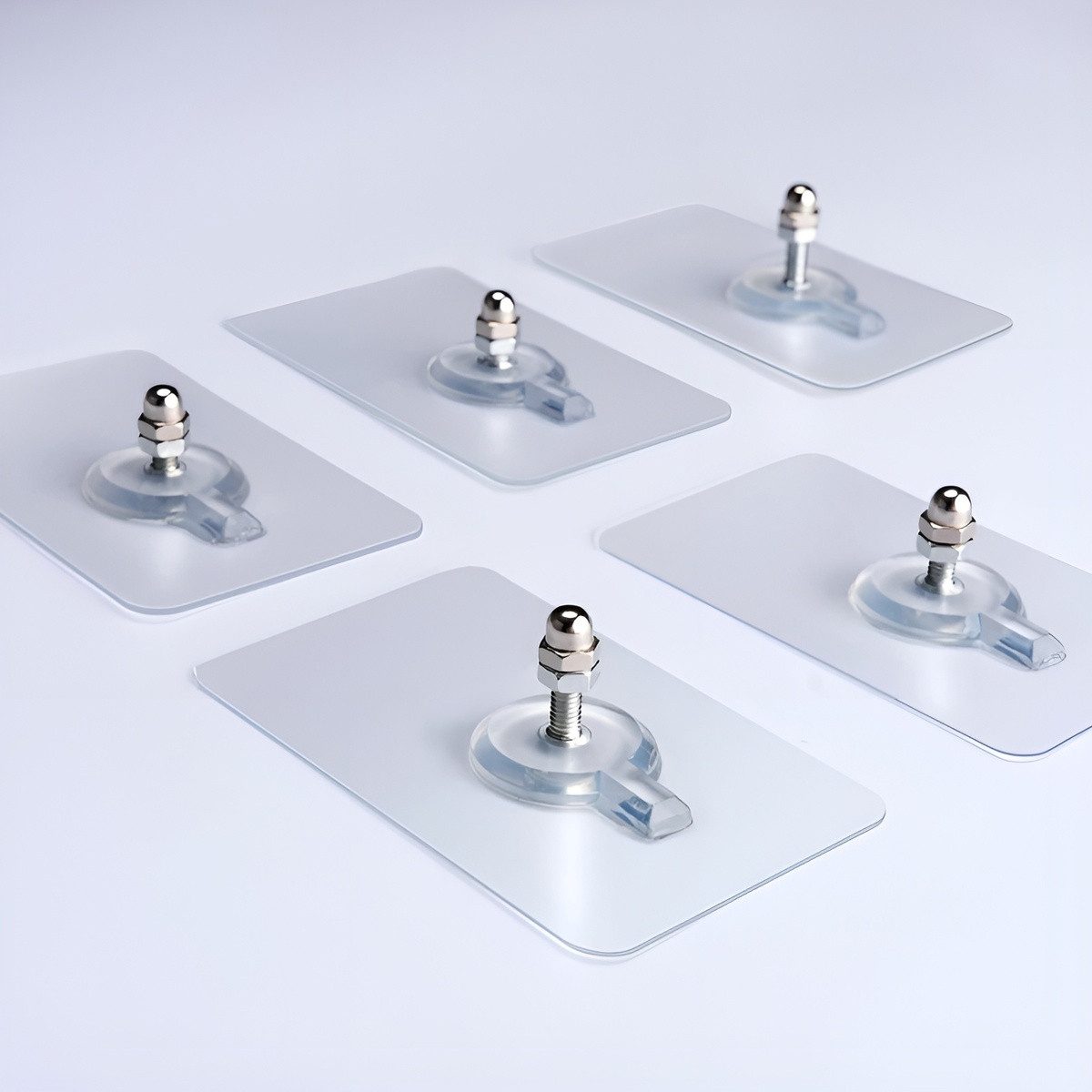 TECBULL Klebehaken Klebeschrauben transparent, selbstklebende Schrauben, (20-St)