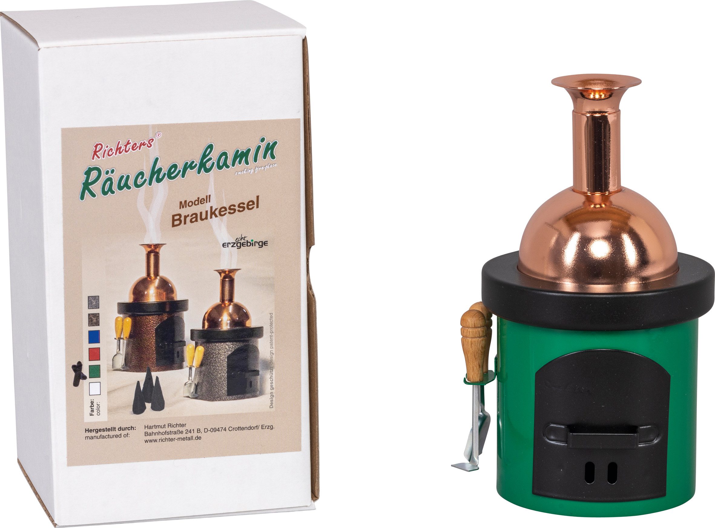 SAICO Original Räuchermännchen Räucherofen, Braukessel, aus Metall, BxHxT: 7,5x13,5x7,5 cm