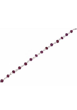Firetti Kette ohne Anhänger Schmuck Geschenk Silber 925 Halsschmuck Halskette Edelstein, Made in Germany - mit Rubin, Labradorit oder Pyrit