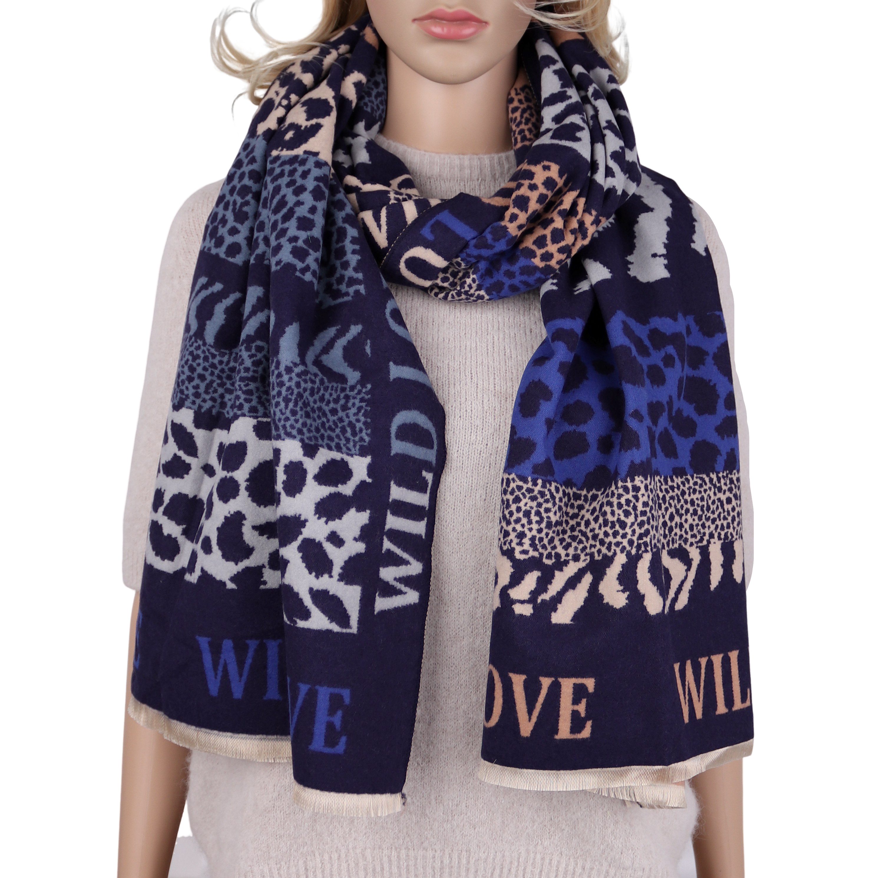 MIRROSI Modeschal weicher und warmer Schal Blumen Pferdemuster, 67x185cm, ( günstig online kaufen