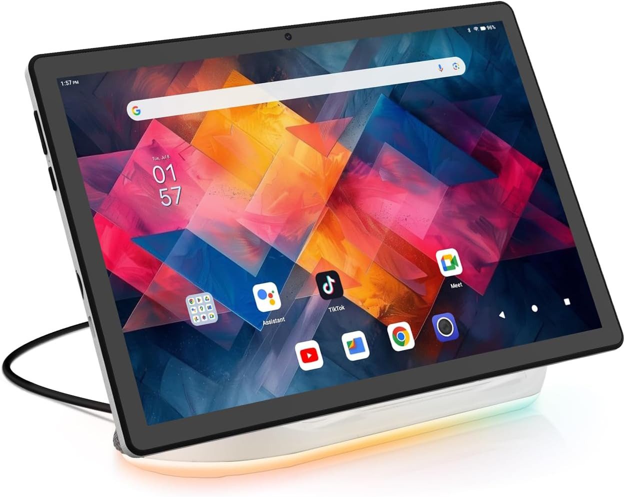 Happybe 10 Zoll Octa Core 14+64 GB ROM Lautsprecher-Dock HD Display WiFi6 Tablet (10", 64 GB, Android, WiFi6, BT 5.0)