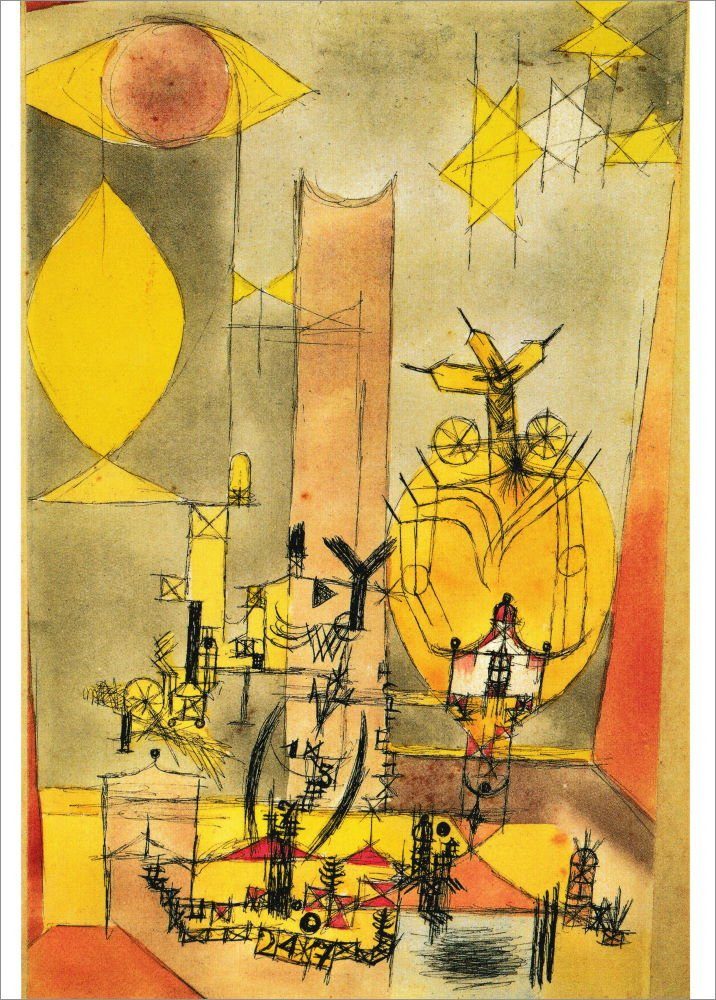 Postkarte Kunstkarte Paul Klee "Amerikanisch-Japanisch"