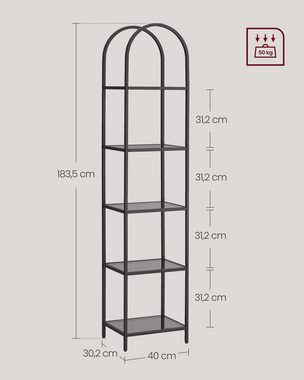 VASAGLE Bücherregal, mit 5 Ebenen, Höhe 183,5cm