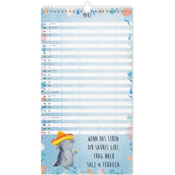 Mr. & Mrs. Panda Familienkalender 2024 Axolotl Collection - Weiß - Geschenk, Terminplaner, Kalender mit