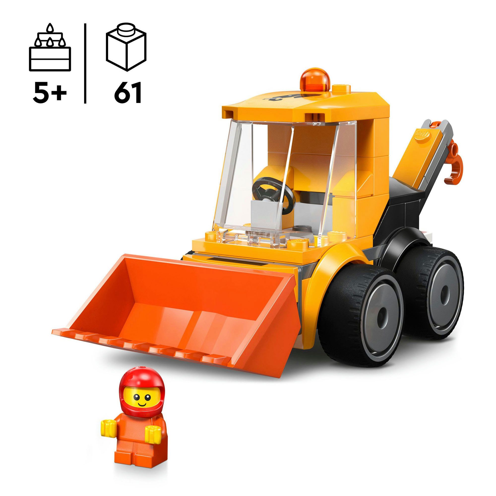 LEGO® Coole Flitzer – Radlader (60483), LEGO City Konstruktionsspielsteine, (61 St), Made in Europe – Bild 3 von 5