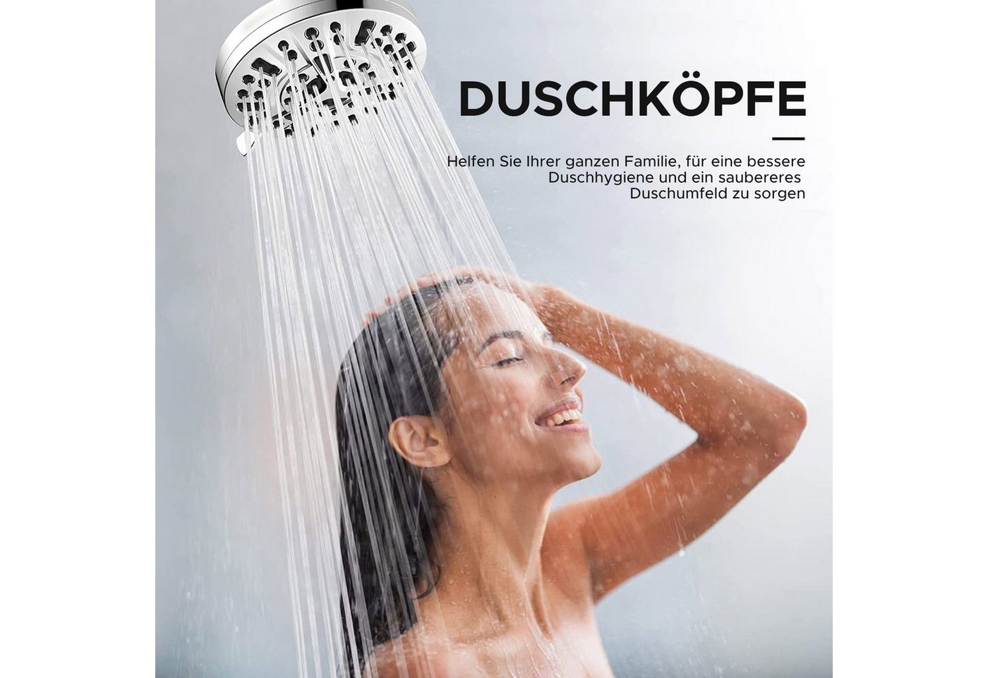 Thumbnail - Refttenw Duschbrause Regendusche Runden 5 Zoll,Wassersparend,Einstellbarer Modus