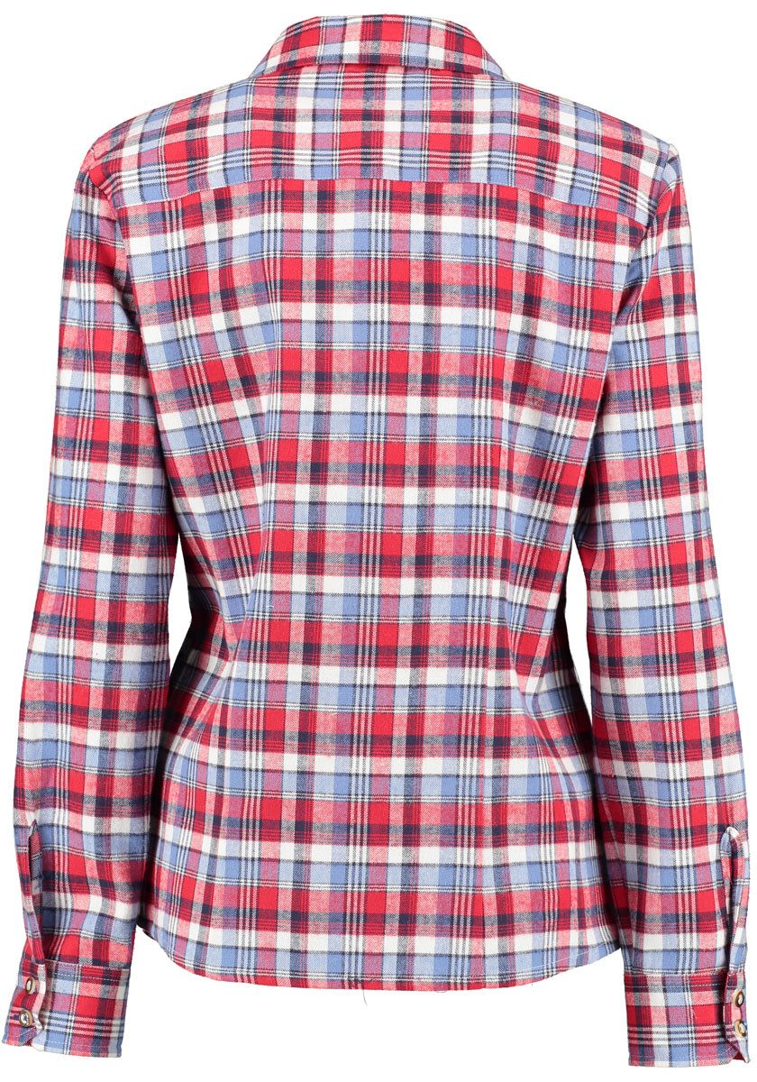 OS Trachten Trachtenbluse Lumeru Damen Flanell Langarmbluse mit Haifischkra günstig online kaufen