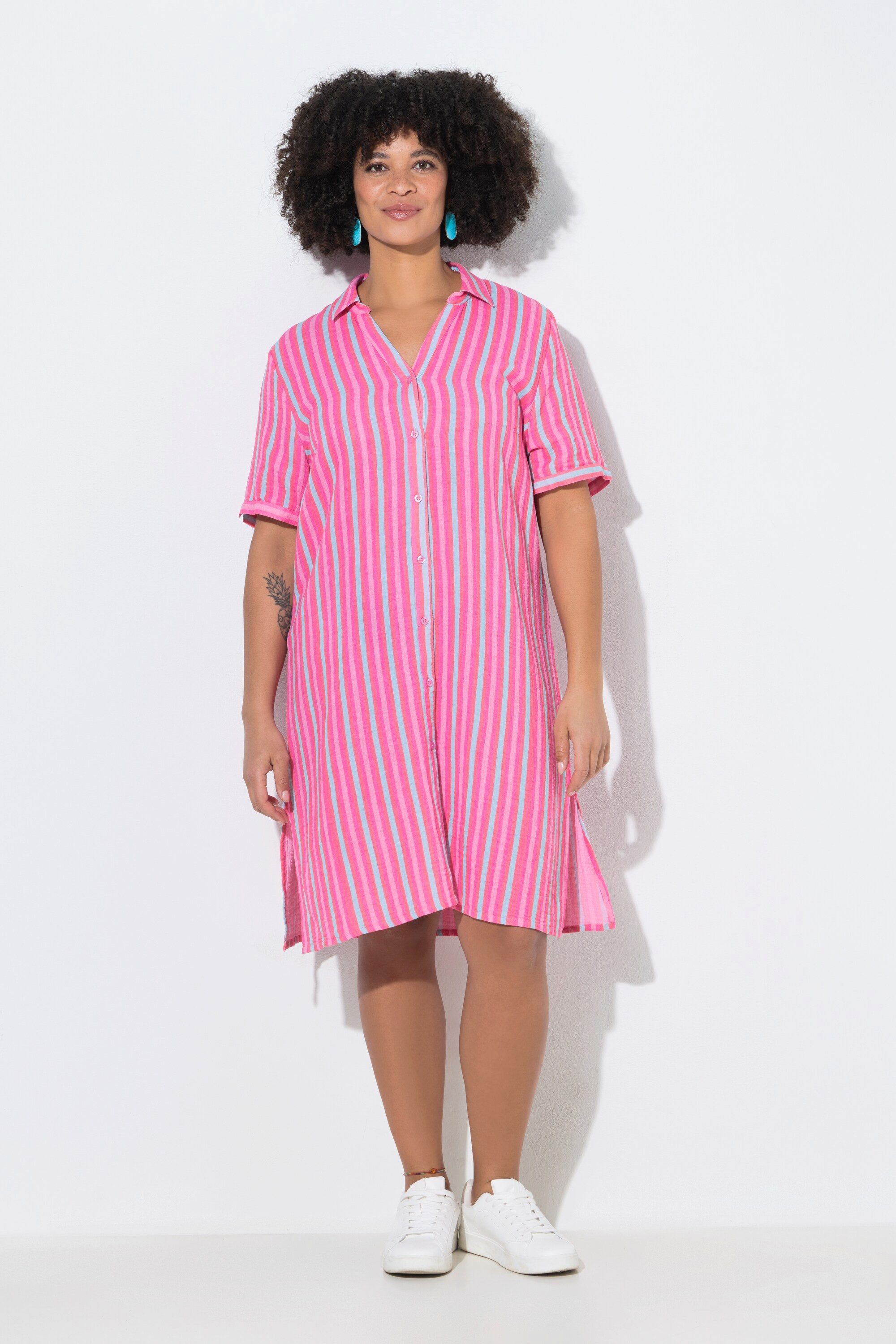 Angel of Style Minikleid Hemdblusenkleid Midilänge Musselin Streifen günstig online kaufen