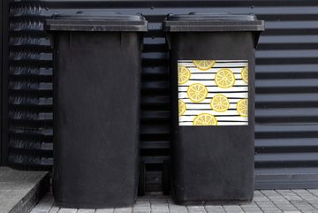 MuchoWow Wandsticker Zitrone - Sommer - Pastell (1 St), Mülleimer-aufkleber, Mülltonne, Sticker, Container, Abfalbehälter