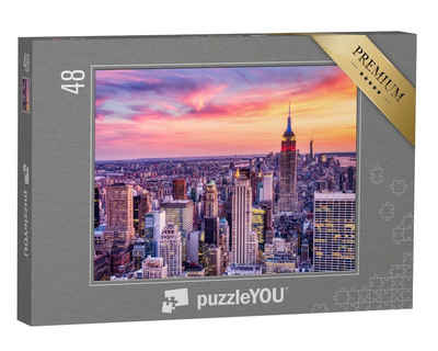 puzzleYOU Puzzle New York City: Sonnenuntergang über Midtown, 48 Puzzleteile, puzzleYOU-Kollektionen USA, 500 Teile, 2000 Teile, 1000 Teile