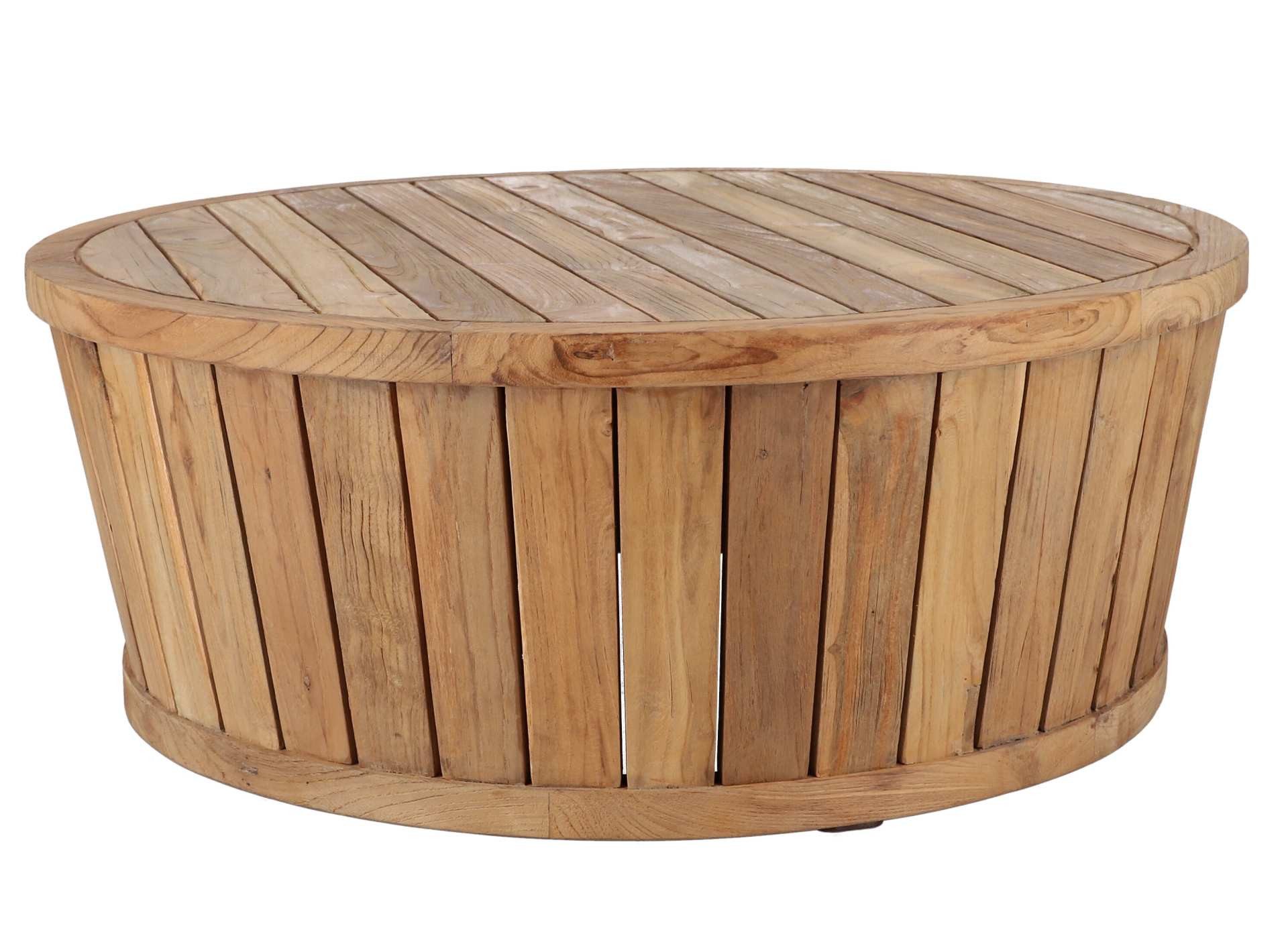 jankurtz Beistelltisch Circus aus recyceltem Teakholz, Ø 80 cm