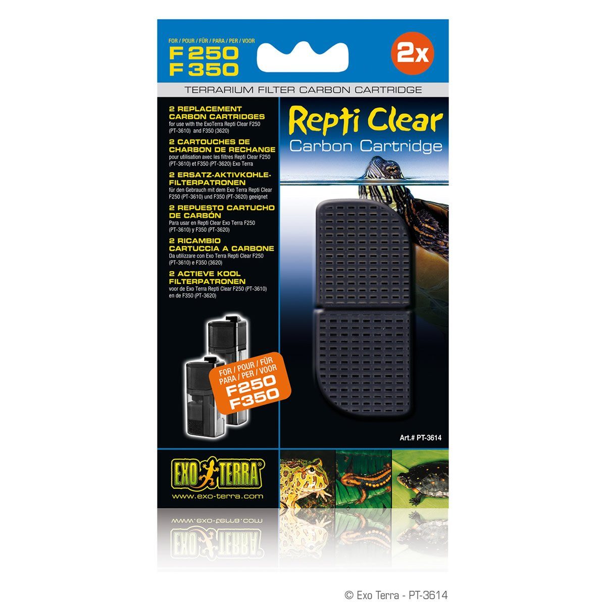 Exo Terra Ersatzfilter Ersatz Kohlepatrone für Repti Clear F250 und F350