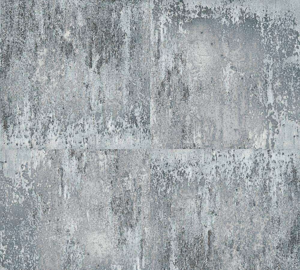 A.S. Rost-Optik, grau/silberfarben/schwarz Rostoptik Materials, Tapete Création Metallic walls living Vliestapete