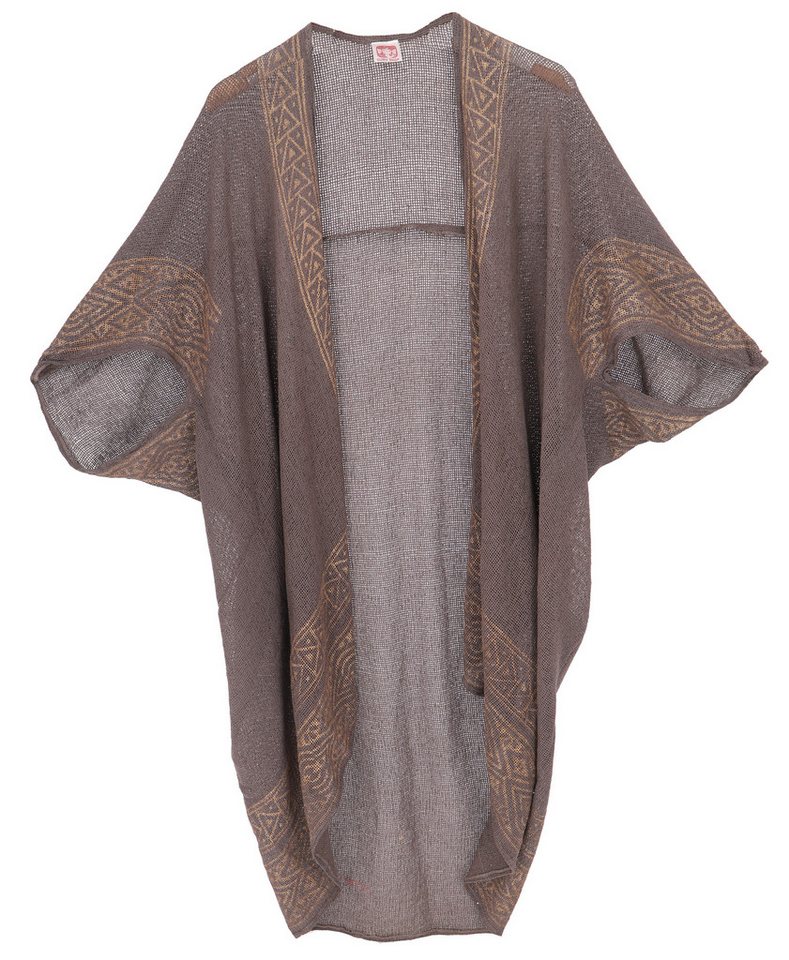 Guru-Shop Langjacke Offener Boho Cardigan, plus size Jacke, Kimono.. Ethno Style, alternative Bekleidung