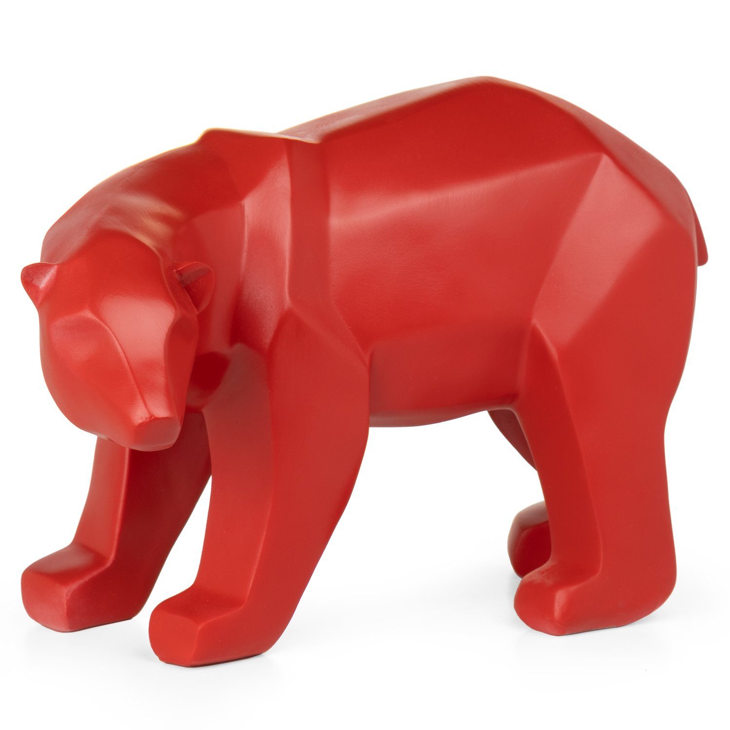 Moritz Dekofigur Polyresin Geometrische Figuren TierFigur Skulptur Deko rot, Modern Geschenk Polygonal Eisbär