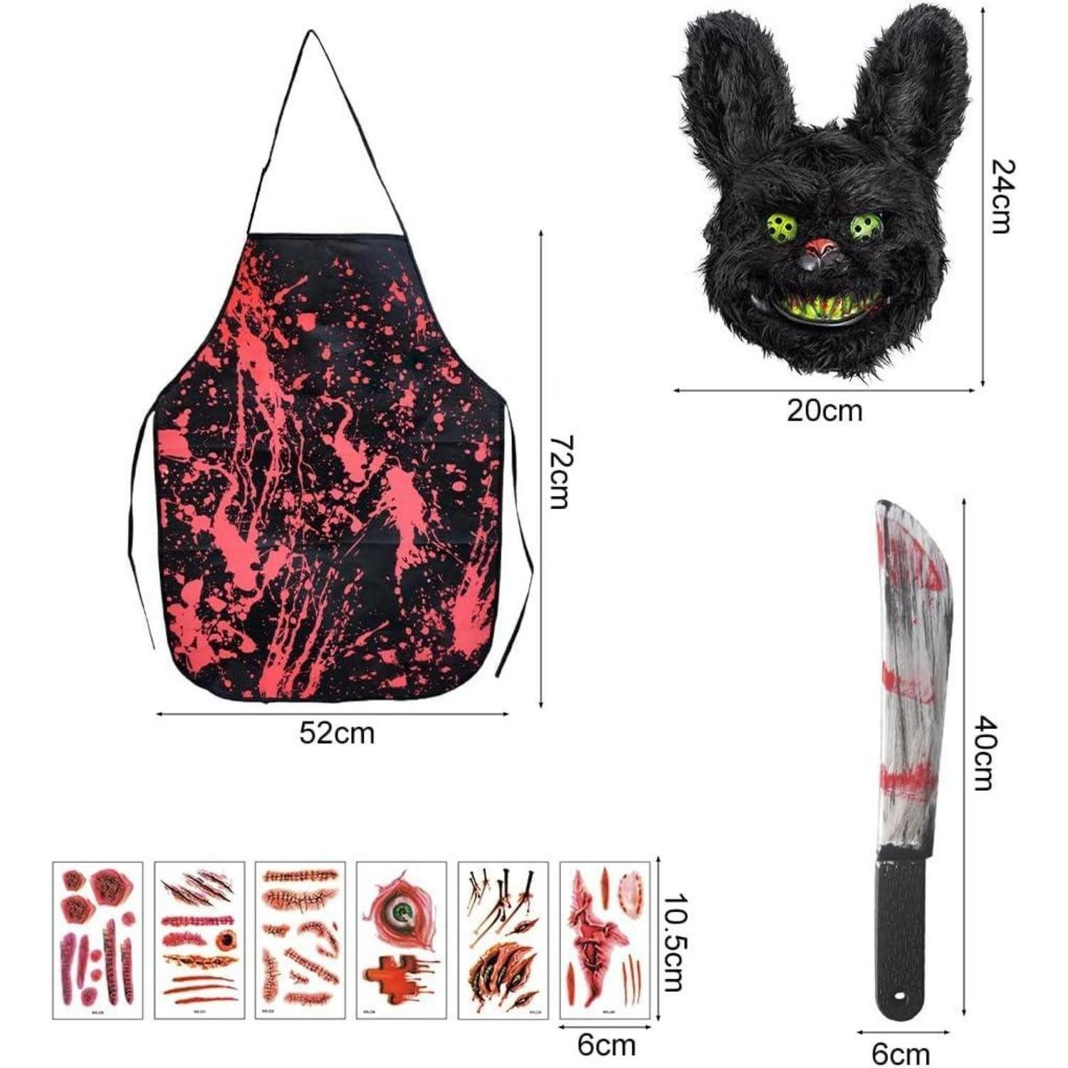 LuxusKollektion Monster-Kostüm Kostüm Halloween Horror Kaninchen Erwachsene Teenager Schwarz
