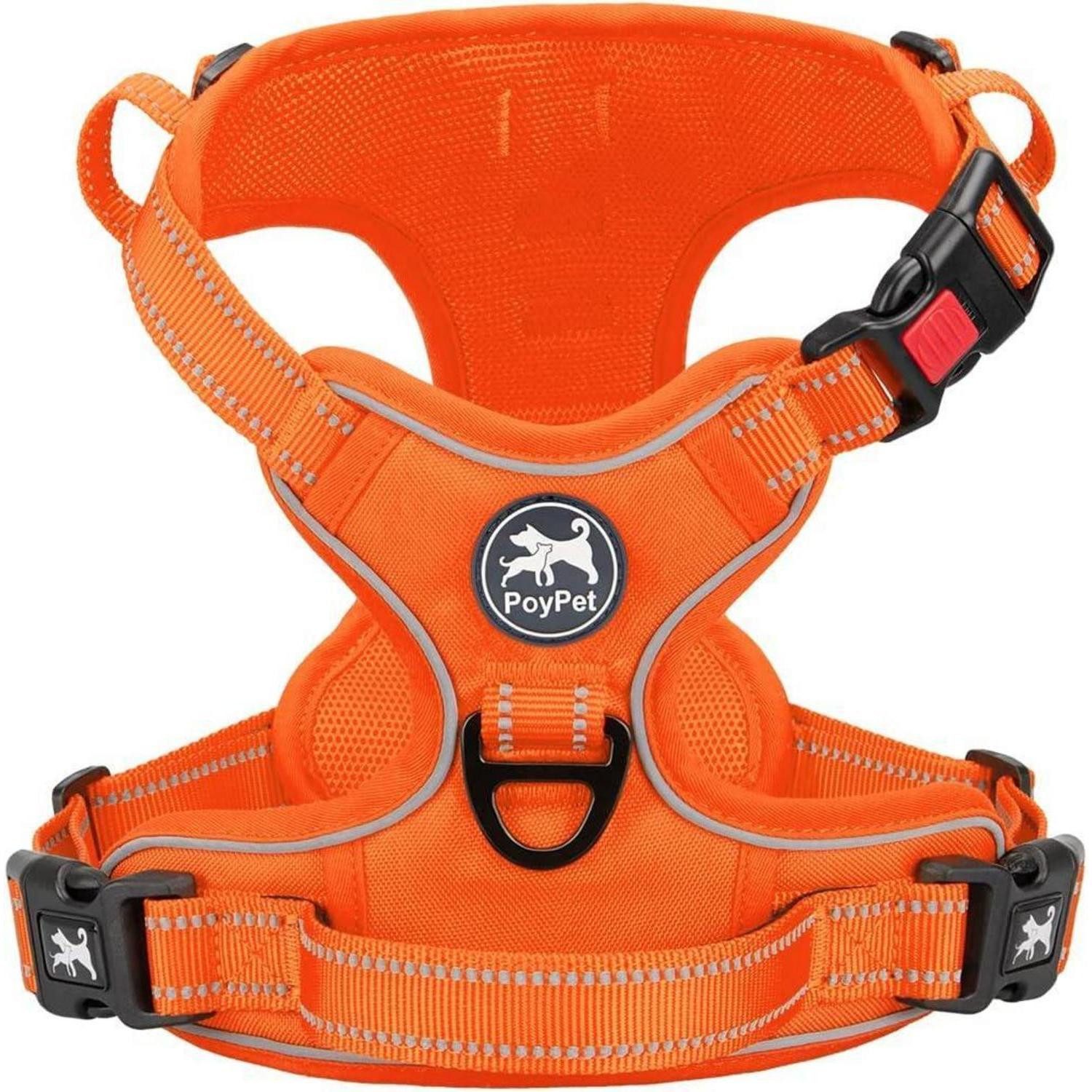 LuxusKollektion Hunde-Geschirr Hundegeschirr Reflektierend Verstellbar XL Orange Passende Trimmen