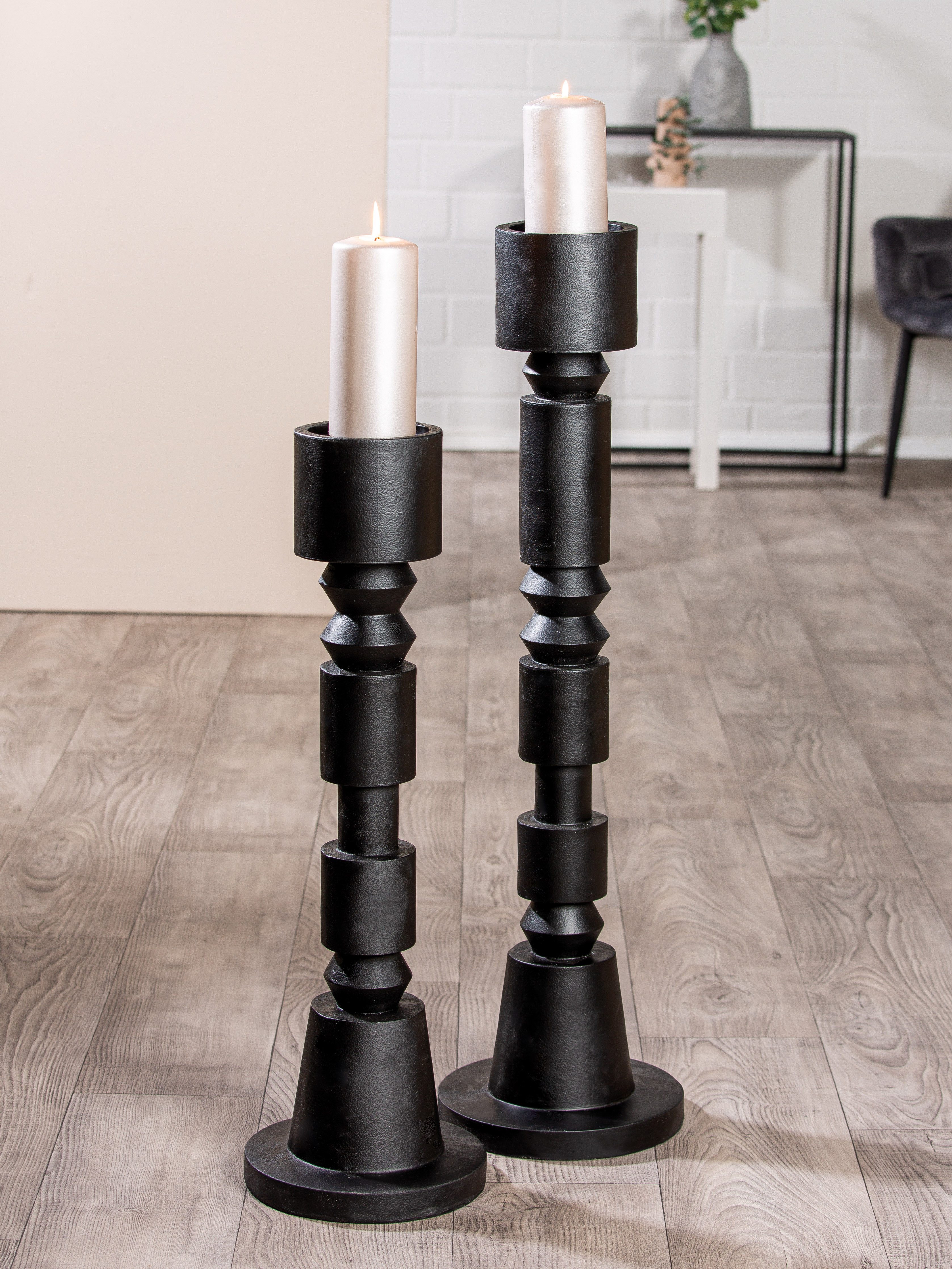 Casablanca by Gilde Standkerzenhalter Kerzenleuchter Phillip (1 St), 1-flammig, aus Polyresin