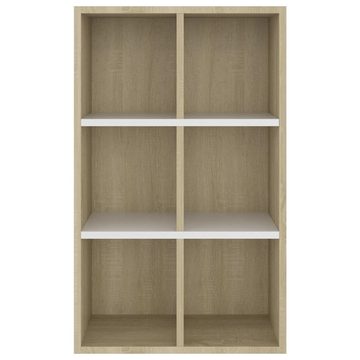 furnicato Bücherregal Bücherregal/Sideboard Weiß und Sonoma-Eiche 66x30x98 cm