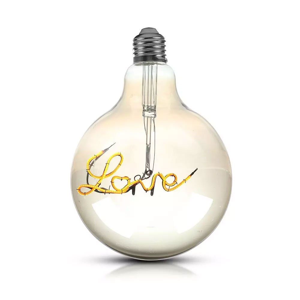 etc-shop groß Vintage Schriftzug LED-Leuchtmittel, E27 Glühfadenlampe, Love LED Love Glühbirne