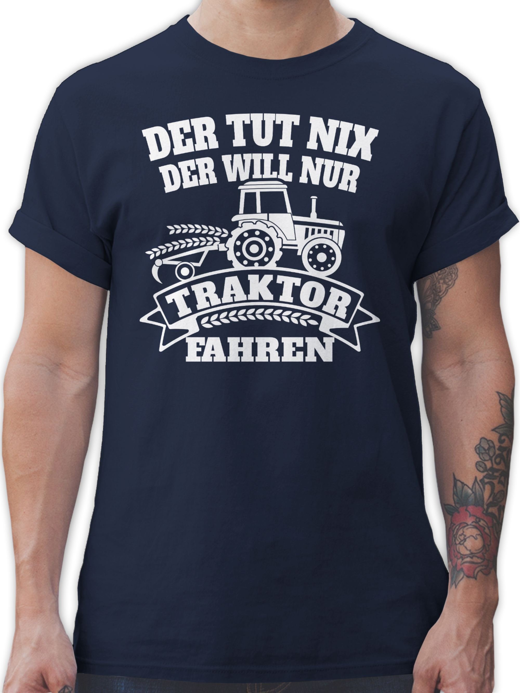 Shirtracer T-Shirt Der tut nix der will nur Traktor fahren Traktor 2 Navy Blau