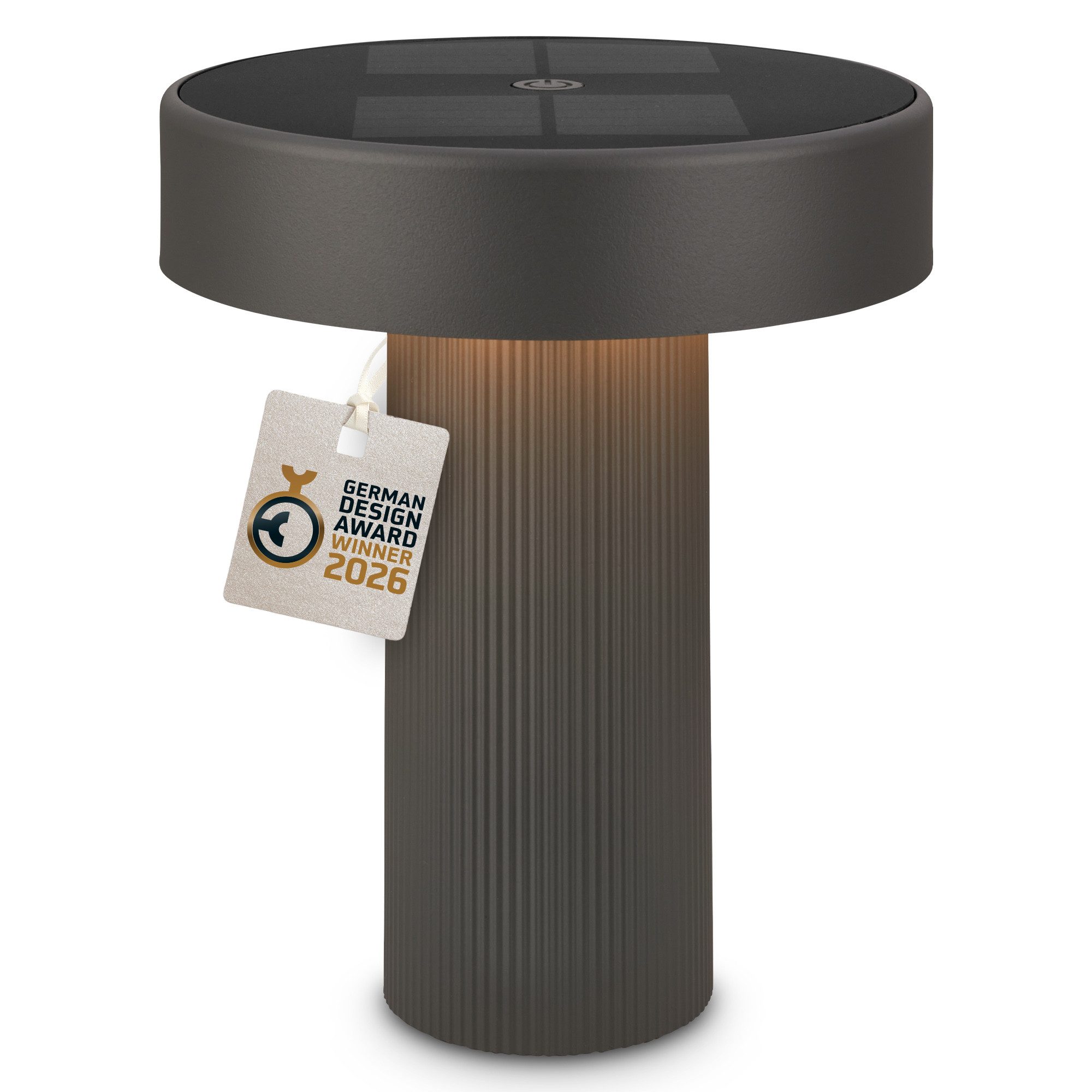 Briloner Leuchten LED Außen-Tischleuchte Solar Tischlampe kabellos Akku Touch dimmbar Design Award, LED wechselbar, Warmweiß, 16x20 cm, Akku tauschbar, Indoor/Outdoor, Wohnzimmer, Balkon