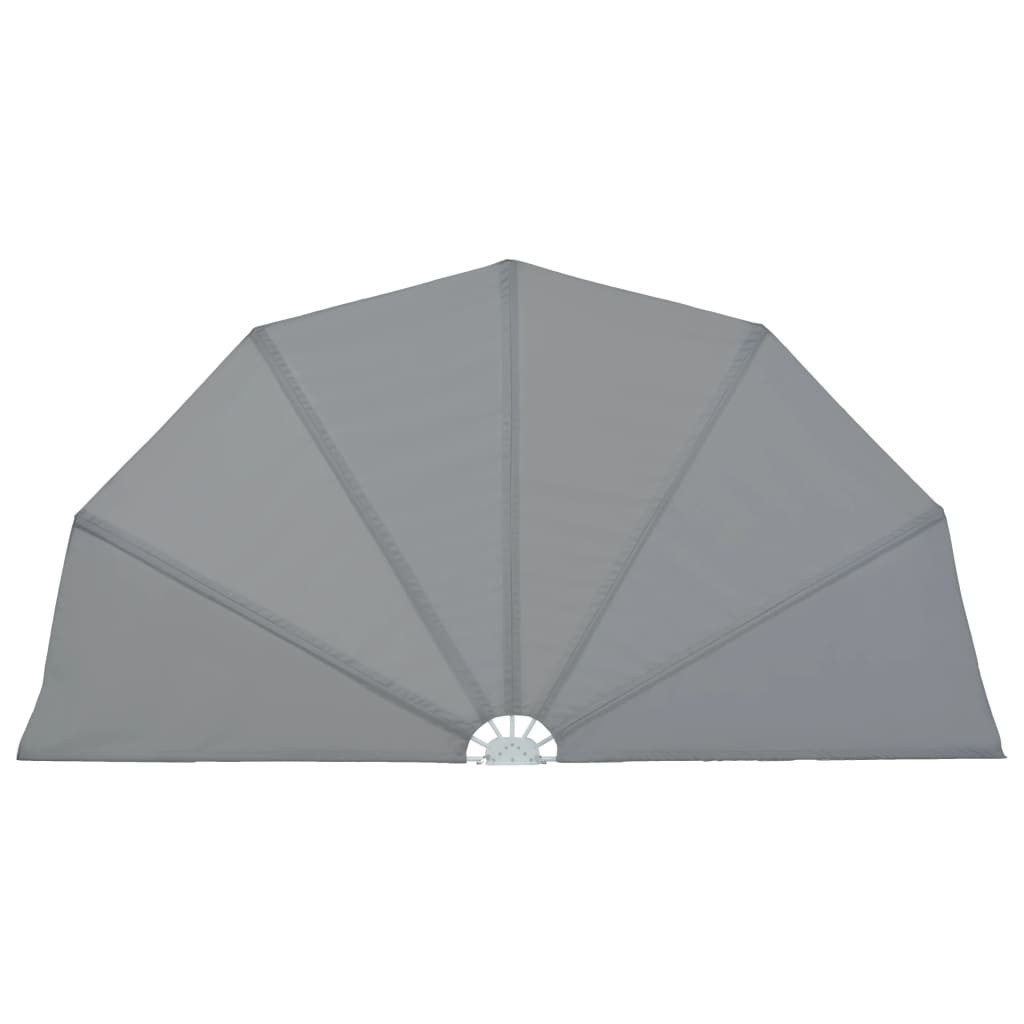 vidaXL Sonnenschirm Faltbarer Terrassen-Seitenfächer Grau 160 cm