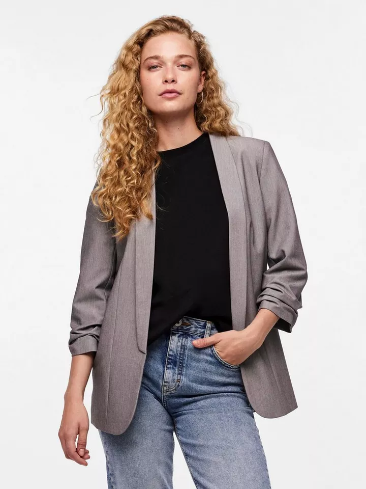 Pieces Blusenblazer PCBOSELLA 3/4 BLAZER NOOS Materialmix, regular fit
