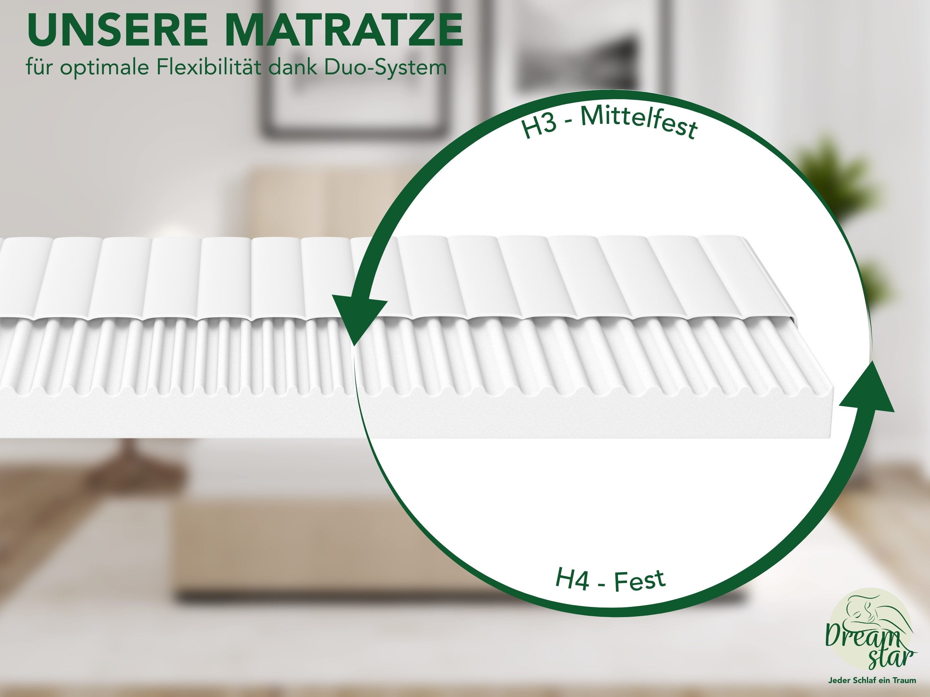 Kaltschaummatratze 7-Zonen Easy Flex - zwei Liegeseiten - 90x200 120x200 140x200 180x200, Dreamstar, verschiedene Größen, Härtegrade und Höhen - ergonomisch, we – Bild 4 von 5