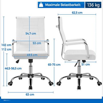 Yaheetech Bürostuhl, Schreibtischstuhl mit verstellbarer Rückenlehne Computerstuhl