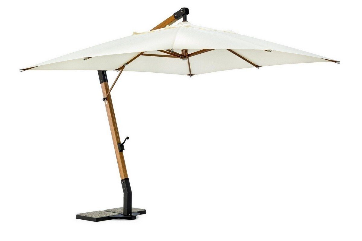 Ampelschirm Ampelschirm Capua 300x300x320cm Teak Schirm Sonnenschirm Garten