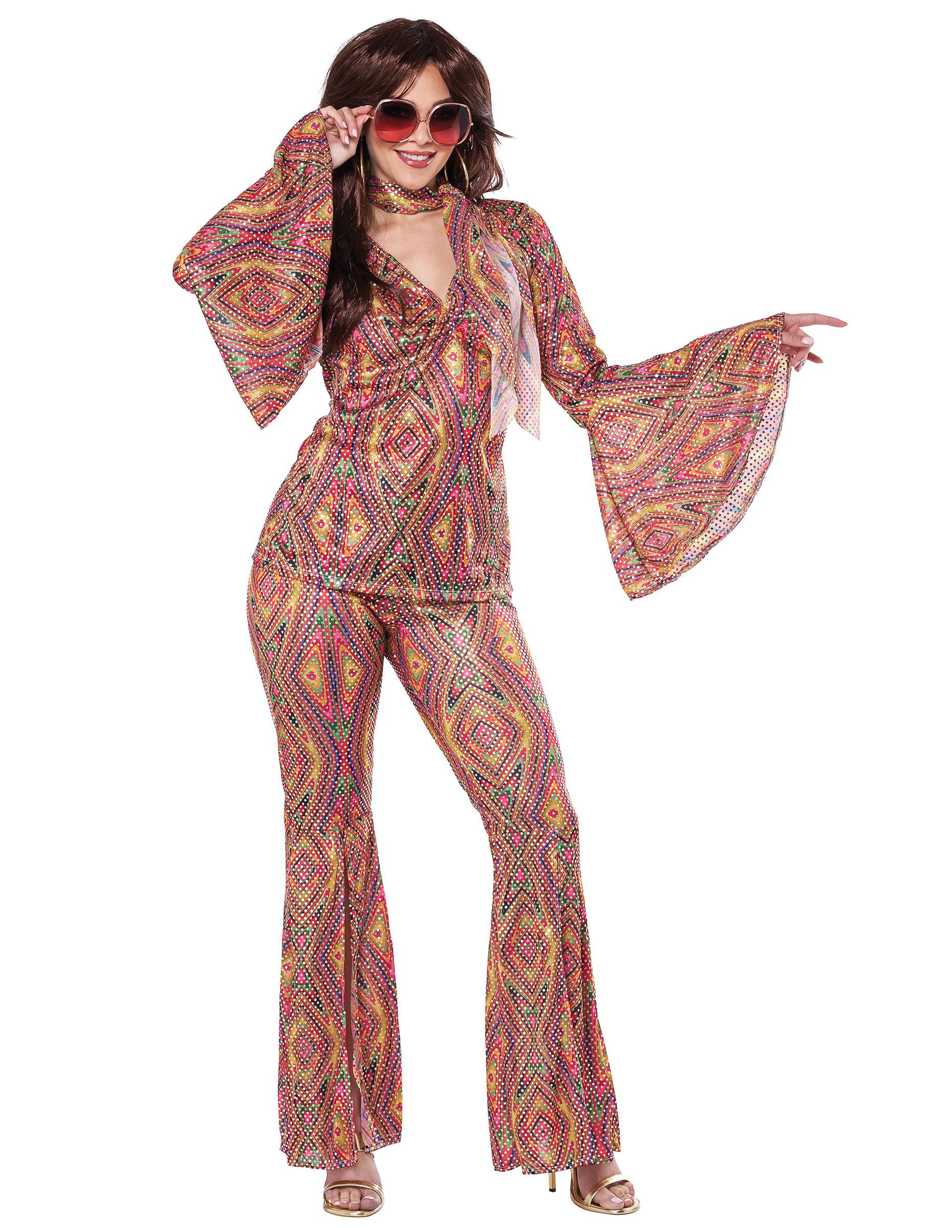 California Costumes Kostüm Disco Damenkostüm 70er bunt