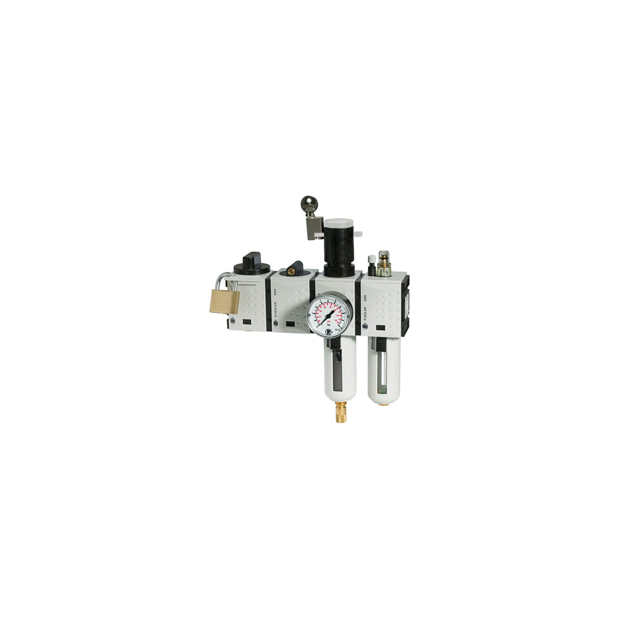 RIEGLER Druckminderer Riegler Wartungsstation SAFETY »FUTURA«, KH-AV-2-tlg.-WE, HA, BG 4, G