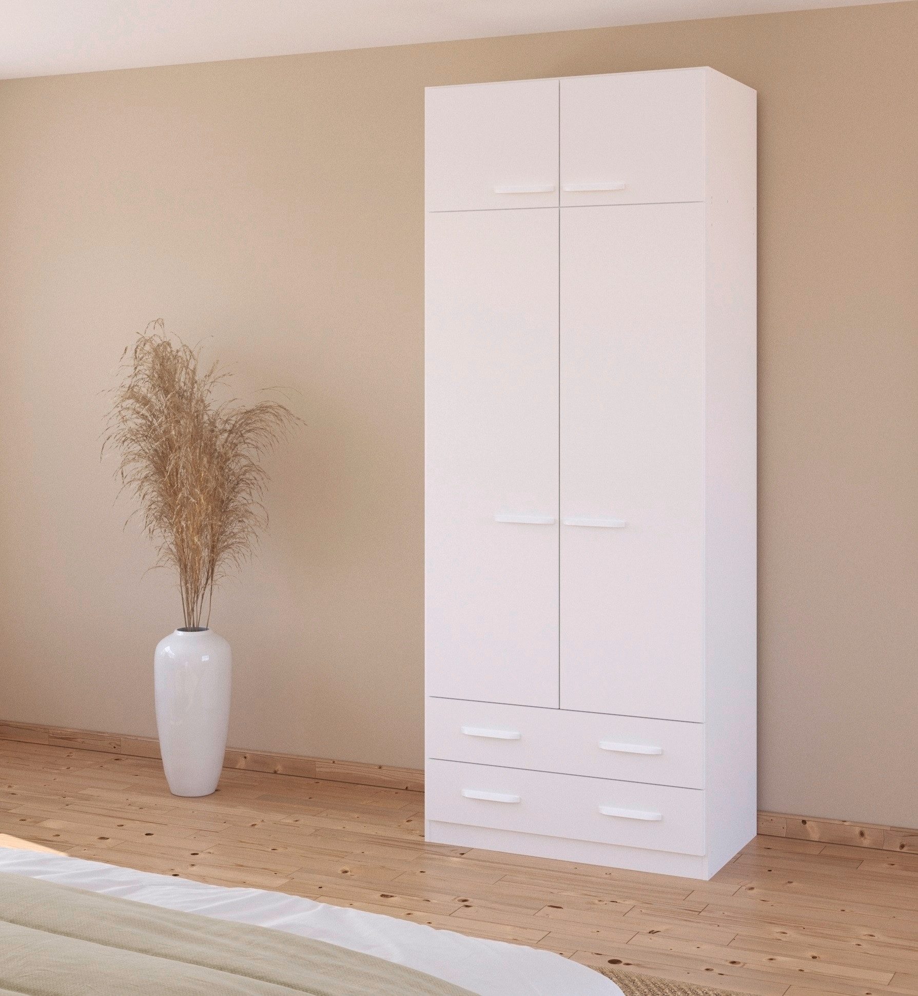 rauch Drehtürenschrank Prandon B (Set, 2-St) mit 2 Schubladen sowie Aufsatzelement, Metallgriffe quer