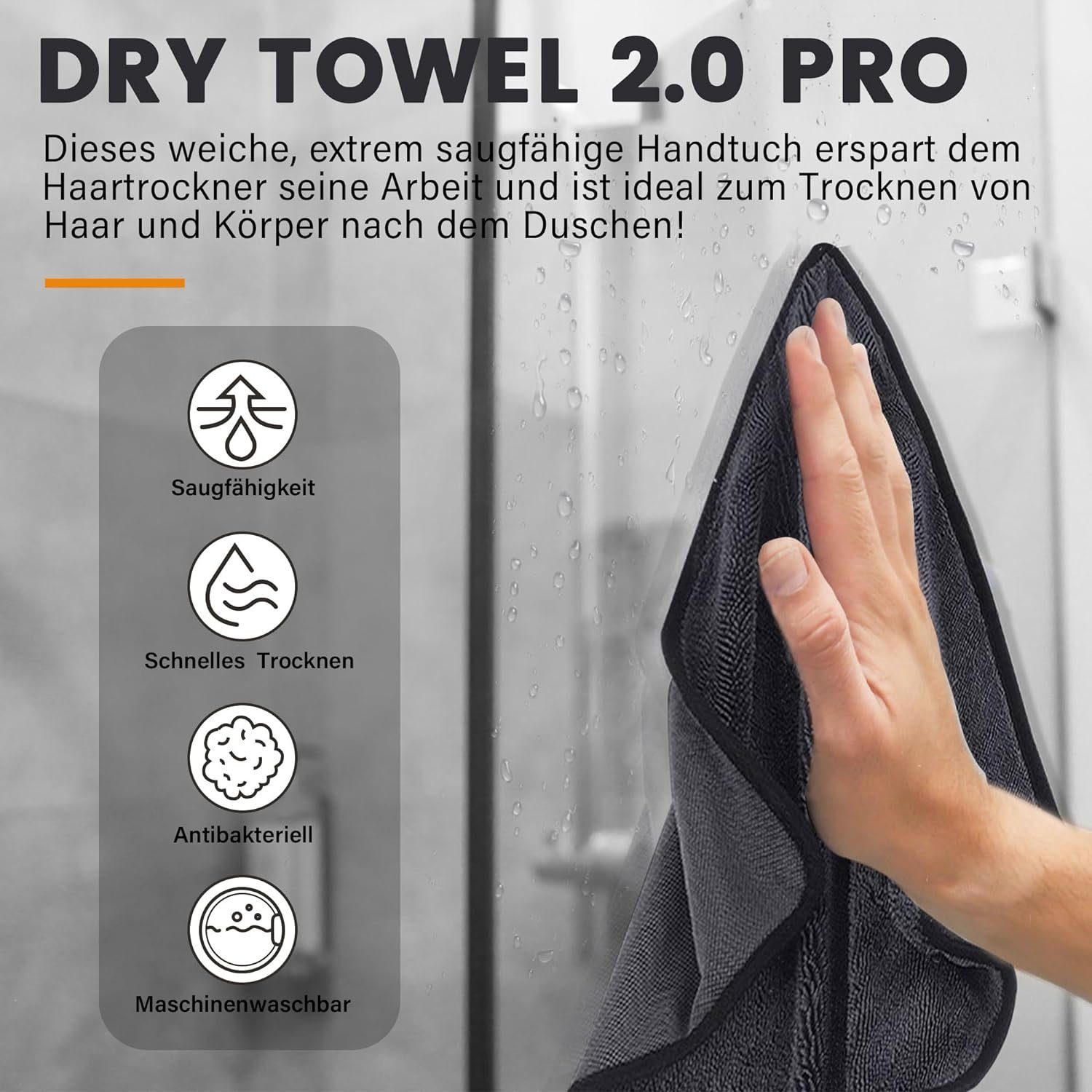 Duschtücher Trockentuch XXL Bath Baumwolle Shiny Trockentuch, Fast 40x60cm, Deedlite Dry autolock