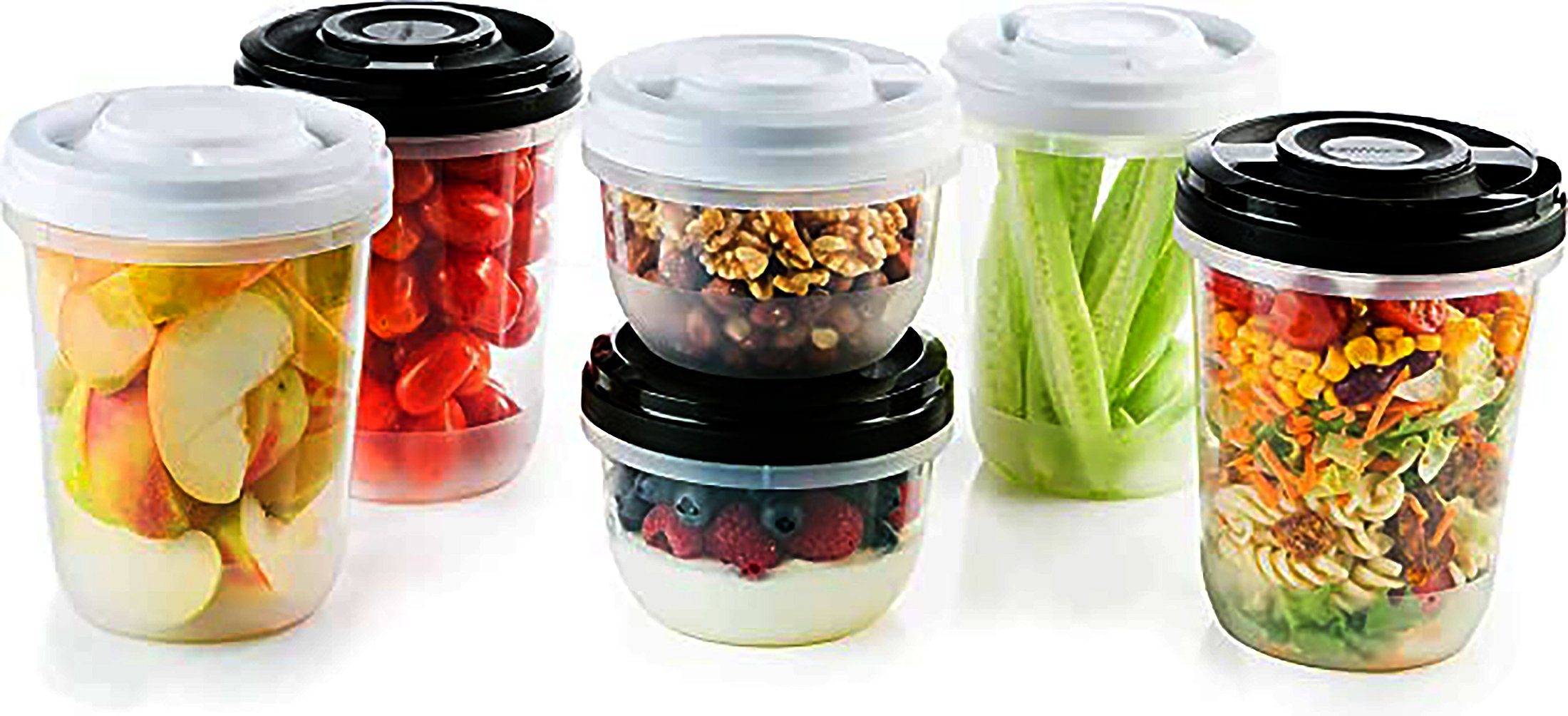 Centi Aufbewahrungsbecher Frischhaltedosen mit Schraubdeckel, z.B. für Meal Prep, stapelbar, Kunststoff, (Spar Set, 6-tlg., 1L Dose: H16 cm, Ø oben 12 cm- 500 ml Dose: H 9 cm, Ø wie 1L Dose), gefriergeeignet, mikrowellengeeignet, BPA-frei, geprüfte Qualität!