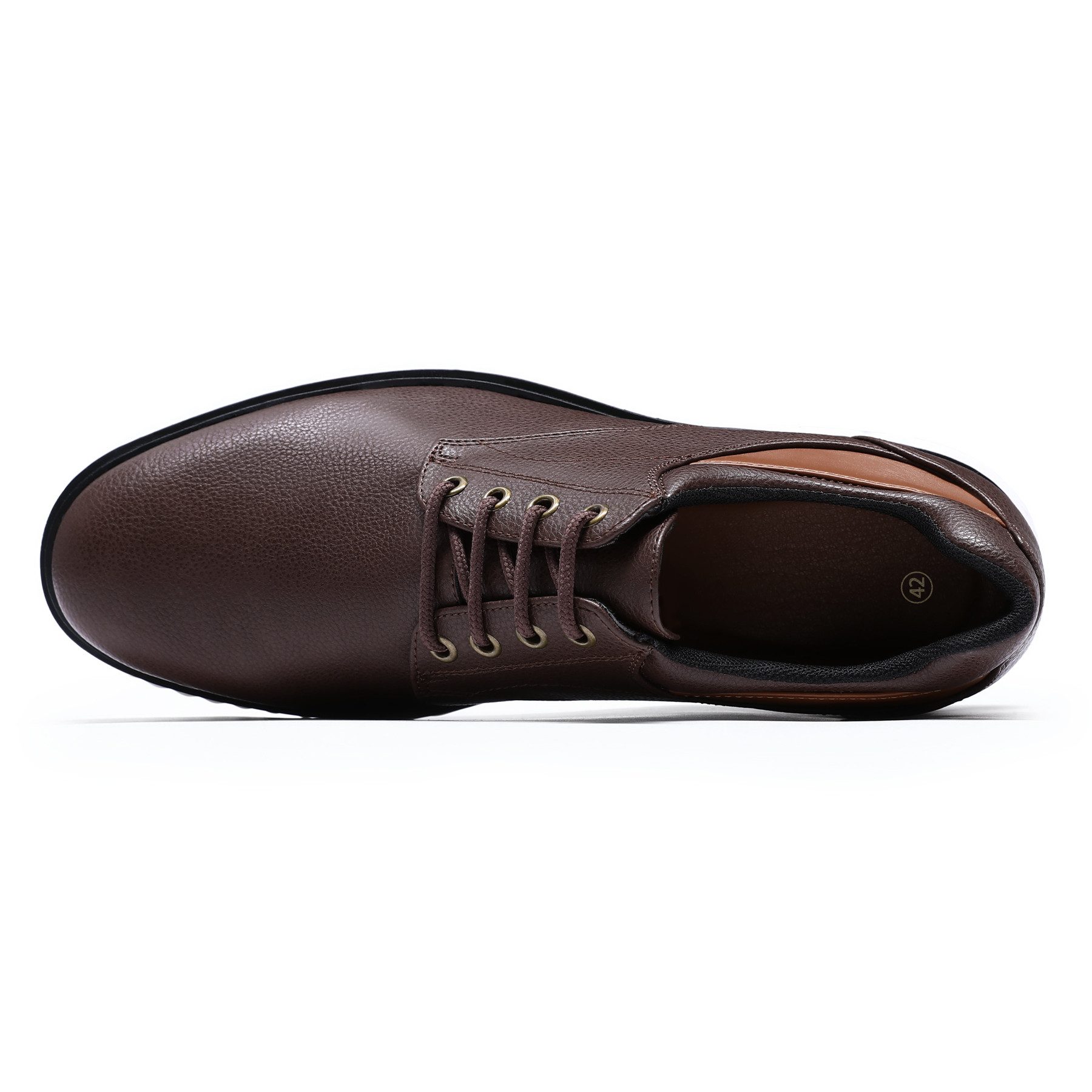 Allthemen Schnürschuh Schnürschuhe Herren Rundkappe Business Halbschuhe aus Leder – Bild 3 von 5